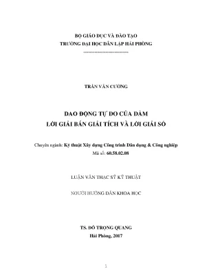 Luận văn thạc sĩ dao động tự do của dầm lời giải bán giải tích và lời giải số