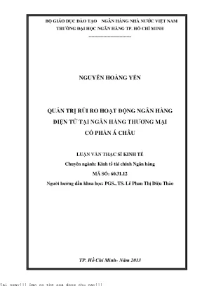 Quản trị rủi ro trong hoạt động ngân hàng điện tử tại ngân hàng thương mại cổ phần á châu luận văn thạc sĩ kinh tế