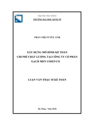 Luận văn thạc sĩ xây dựng mô hình kế toán chi phí chất lượng tại công ty cổ phần gạch men cosevco
