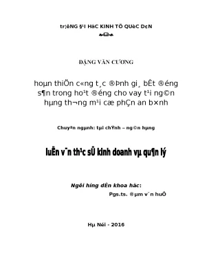 Luận văn thạc sĩ kinh tế hoàn thiện công tác định giá bất động sản trong hoạt động cho vay tại ngân hàng thương mại cổ phần an bình1