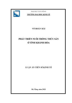 Luận án tiến sĩ kinh tế phát triển nuôi trồng thủy sản ở tỉnh khánh hòa