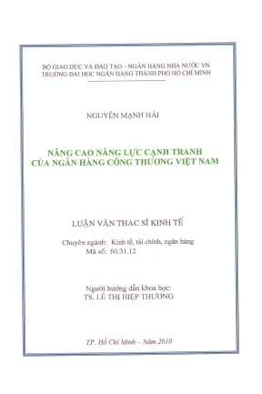 Nâng cao năng lực cạnh tranh của ngân hàng công thương việt nam luận văn thạc sĩ kinh tế