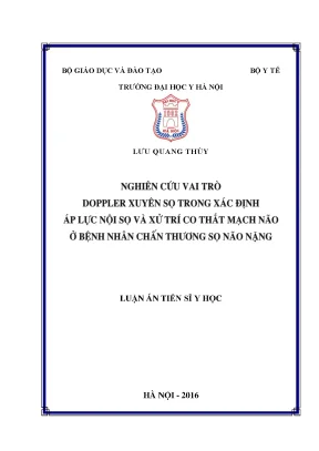 Luận án tiến sĩ nghiên cứu vai trò doppler xuyên sọ trong xác định áp lực nội sọ và xử trí co thắt mạch não ở bệnh nhân chấn thương sọ não nặng