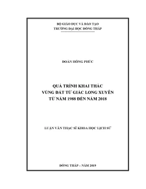 Luận văn quá trình khai thác vùng đất tứ giác long xuyên từ năm 1988 đến năm 2018