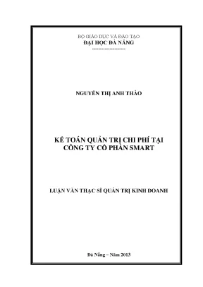Luận văn thạc sĩ kế toán quản trị chi phí tại công ty cổ phần smart