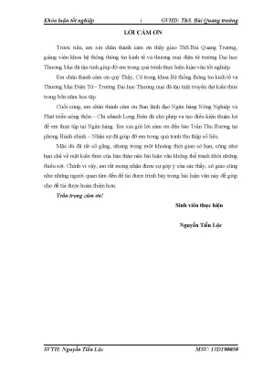 Luận văn hoàn thiện hệ thống quản lý nhân sự tại ngân hàng nông nghiệp và phát triển nông thôn chi nhánh long biên
