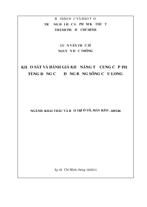 Luận văn thạc sĩ khả năng tự cung cấp phụ tùng động cơ ở đồng bằng sông cửu long