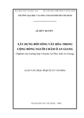 Luận văn xây dựng đời sống văn hóa trong cộng đồng người chăm ở an giang nghiên cứu trường hợp ở huyện an phú tỉnh an giang