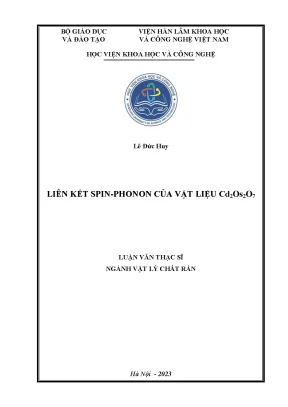 Luận văn thạc sĩ vật lý chất rắn liên kết spinphonon của vật liệu cd20s207
