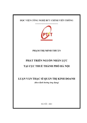 Luận văn phát triển nguồn nhân lực tại cục thuế thành phố hà nội
