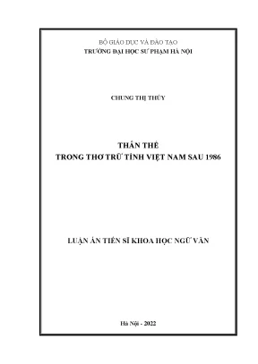 Luận án tiến sĩ thân thể trong thơ trữ tình việt nam sau 1986