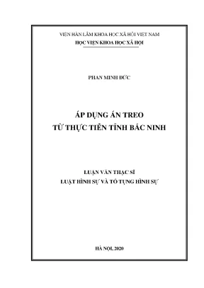 Luận văn thạc sĩ áp dụng án treo từ thực tiễn tỉnh bắc ninh