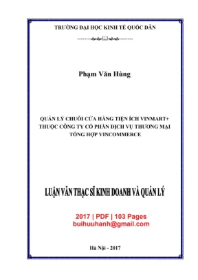 Luận văn thạc sĩ kinh doanh quản lý quản lý chuỗi cửa hàng tiện ích vinmart thuộc công ty cổ phần dịch vụ thương mại tổng hợp vincommerce