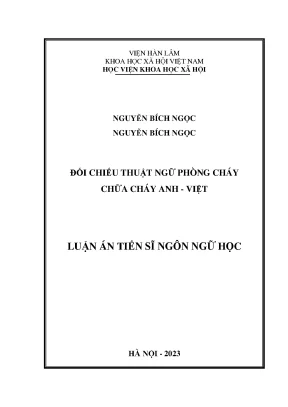 Luận án tiến sĩ đối chiếu thuật ngữ phòng cháy chữa cháy anh việt