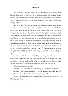 Luận văn giải pháp phát triển thương hiệu điện tử của công ty cổ phần công nghệ enuy việt nam trên mạng xã