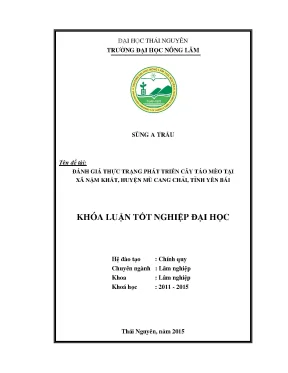 Luận văn đánh giá thực trạng phát triển cây táo mèo tại xã nậm khắt huyện mù cang chải tỉnh yên bái