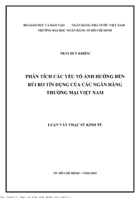 Phân tích các yếu tố ảnh hưởng đến rủi ro tín dụng của các ngân hàng thương mại việt nam luận văn thạc sĩ tài chính ngân hàng