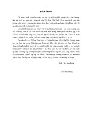 Luận văn hoàn thiện chƣơng trình đào tạo nhân lực tại tổ hợp ẩm thực và hội nghị sum villa công ty tnhh tứ phƣơng hà nội