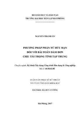 Luận văn phương pháp phần tử hữu hạn đối với bài toán dầm đơn chịu tải trọng tĩnh tập trung