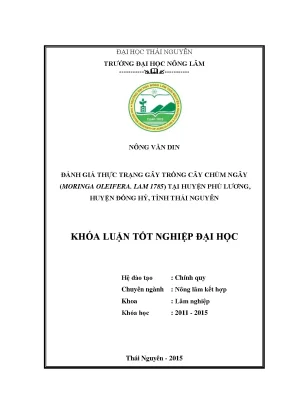 Luận văn đánh giá thực trạng gây trồng cây chùm ngây moringa oleifera lam1785 tại huyện phú lương huyện đồng hỷ tỉnh thái nguyên