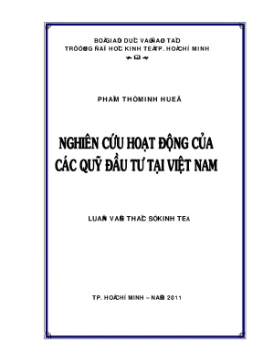 Luận văn thạc sĩ nghiên cứu hoạt động của các quỹ đầu tư tại việt nam luận văn thạc sĩ