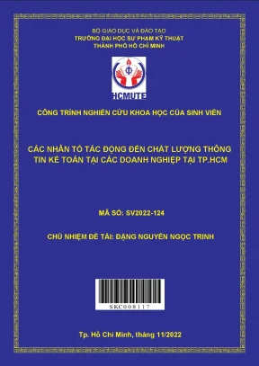 Luận văn thạc sĩ các nhân tố tác động đến chất lượng thông tin kế toán tại các doanh nghiệp tại tp hcm