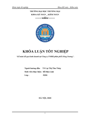 Luận văn kế toán kết quả kinh doanh tại công ty tnhh phân phối đông dương