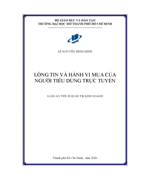 Luận án tiến sĩ quản trị kinh doanh lòng tin và hành vi mua của người tiêu dùng trực tuyến