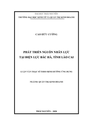 Luận văn thạc sĩ phát triển nguồn nhân lực tại điện lực bắc hà tỉnh lào cai
