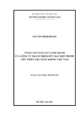 Luận văn nâng cao năng lực cạnh tranh của công ty trách nhiệm hữu hạn một thành viên nhiên liệu hàng không việt nam skypec