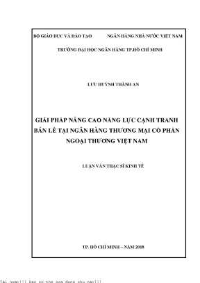 Giải pháp nâng cao năng lực cạnh tranh bán lẻ tại ngân hàng thương mại cổ phần ngoại thương việt nam luận văn thạc sĩ kinh tế
