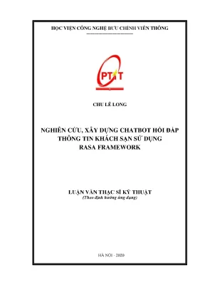 Luận văn nghiên cứu xây dựng chatbot hỏi đáp thông tin khách sạn sử dụng rasa framework