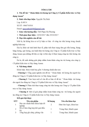 Luận văn tmu hoàn thiện trả lƣơng tại công ty cổ phần kiến trúc và xây dựng ansan