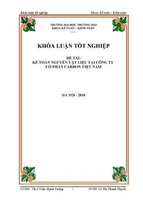 Luận văn kế toán nguyên vật liệu tại công ty cổ phần carbon việt nam