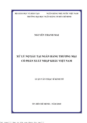 Xử lý nợ xấu tại ngân hàng thương mại cổ phần xuất nhập khẩu việt nam luận văn thạc sĩ tài chính ngân hàng