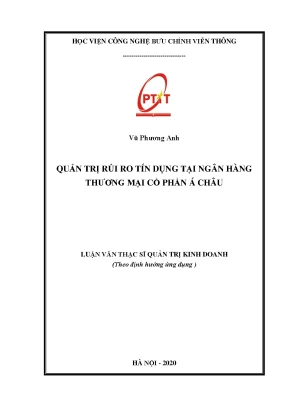 Luận văn quản trị rủi ro tín dụng tại ngân hàng thương mại cổ phần á châu