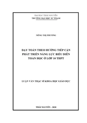 Luận văn thạc sĩ dạy toán theo hướng tiếp cận phát triển năng lực biểu diễn toán học ở lớp 10 thpt