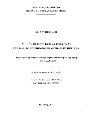 Luận văn nghiên cứu nội lực và chuyển vị của dầm bằng phương pháp phần tử hữu hạn