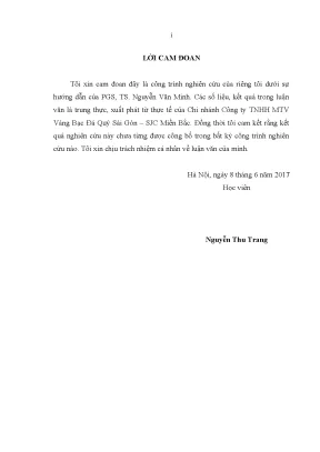 Luận văn thạc sĩ nâng cao năng lực cạnh tranh sản phẩm nữ trang của chi nhánh công ty tnhh mtv vàng bạc bá quý sài gòn sjc miền bắc