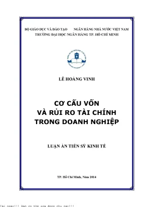 Cơ cấu vốn và rủi ro tài chính trong doanh nghiệp luận án tiến sĩ kinh tế