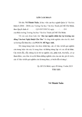 Luận văn đào tạo nguồn nhân lực tại trường cao đẳng văn hoá nghệ thuật cần thơ
