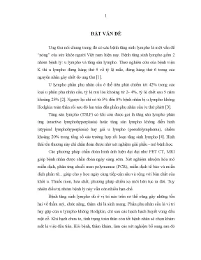 Luận án tiến sĩ nghiên cứu đặc điểm lâm sàng cận lâm sàng kết quả điều các bệnh tăng sinh lympho phần phụ nhãn cầu