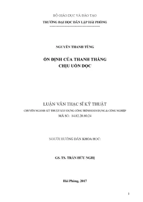 Luận văn ổn định của thanh thẳng chịu uốn dọc