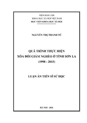 Luận án tiến sĩ sử học quá trình thực hiện xóa đói giảm nghèo ở tỉnh sơn la 1998 2015