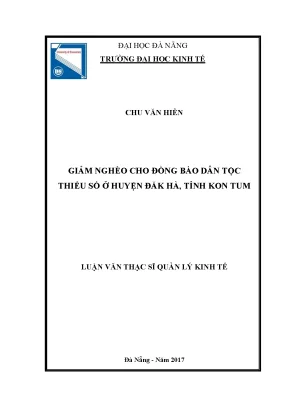 Luận văn thạc sĩ giảm nghèo cho đồng bào dân tộc thiểu số huyện đắk hà tỉnh kon tum