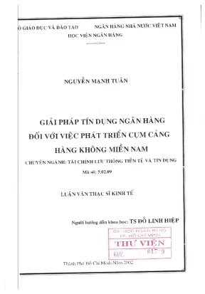 Giải pháp tín dụng ngân hàng đối với việc phát triển cụm cảng hàng không miền nam luận văn thạc sĩ kinh tế