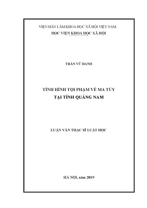Luận văn thạc sĩ tình hình tội phạm về ma túy tại tỉnh quảng nam
