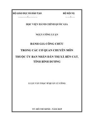 Luận văn thạc sĩ đánh giá công chức trong các cơ quan chuyên môn thuộc ubnd thị xã bến cát tỉnh bình dương
