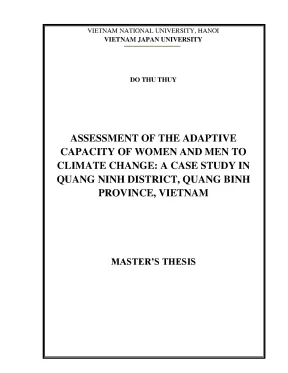 Luận văn thạc sĩ assessment of the adaptive capacity of women and men to climate change a case study in quang ninh district quang binh province vietnam