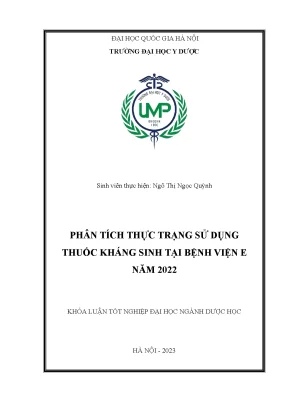 Luận văn thạc sĩ phân tích thực trạng sử dụng thuốc kháng sinh tại bệnh viện e năm 2022